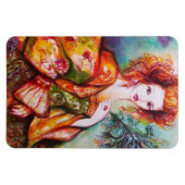 ROMANTISCHE VROUWEN MET PEACOCK VERDER MAGNEET (Horizontaal)