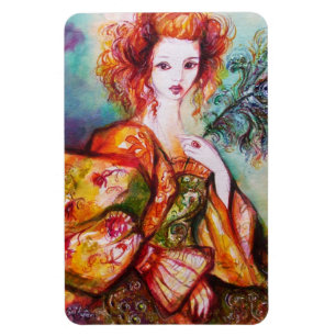 ROMANTISCHE VROUWEN MET PEACOCK VERDER MAGNEET