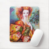 ROMANTISCHE VROUWEN MET PEACOCK VERDER MUISMAT (Met muis)