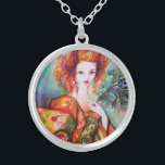 ROMANTISCHE VROUWEN MET PEACOCK VERDER ZILVER VERGULDEN KETTING<br><div class="desc">Origineel hedendaags schilderij met gouden folie en lichtgevende kleuren in helder groen,  geel sinaasappel,  blauwgroen,  turquase,  wit .Elegant,  mooi,  gesofisticeerd brunetvrouwtje,  rood,  groen mousserend goudweefsel van een barokke kostuum met pekveren. Schilting door Bulgan Lumini (c).</div>