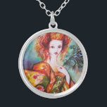 ROMANTISCHE VROUWEN MET PEACOCK VERDER ZILVER VERGULDEN KETTING<br><div class="desc">Origineel hedendaags schilderij met gouden folie en lichtgevende kleuren in helder groen,  geel sinaasappel,  blauwgroen,  turquase,  wit .Elegant,  mooi,  gesofisticeerd brunetvrouwtje,  rood,  groen mousserend goudweefsel van een barokke kostuum met pekveren. Schilting door Bulgan Lumini (c).</div>