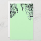 ROMANTISCHE VROUWEN, ROZEN EN NATUUR, groen Briefpapier (Voorkant / Achterkant)