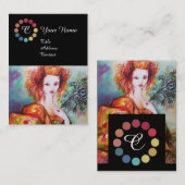 ROMANTISCHE VROUWENBEAUTY MAAKT KUNSTKLEURPALETTE VISITEKAARTJE (Voorkant / Achterkant)
