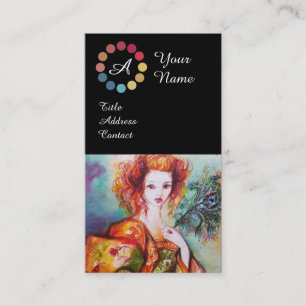 ROMANTISCHE VROUWENBEAUTY MAAKT KUNSTKLEURPALETTE VISITEKAARTJE