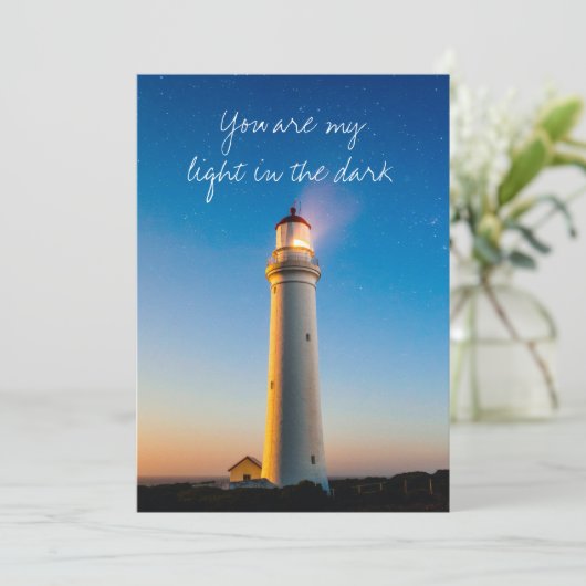 Romantische Vuurtoren Liefde Quote Jubileum Kaart (Staand voorkant)