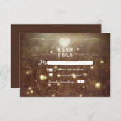 Romantische vuurvliegjes rustieke lichten bruiloft RSVP kaartje (Voorkant / Achterkant)