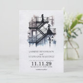 Romantische Vuurvlucht Bruiden Save The Date (Staand voorkant)