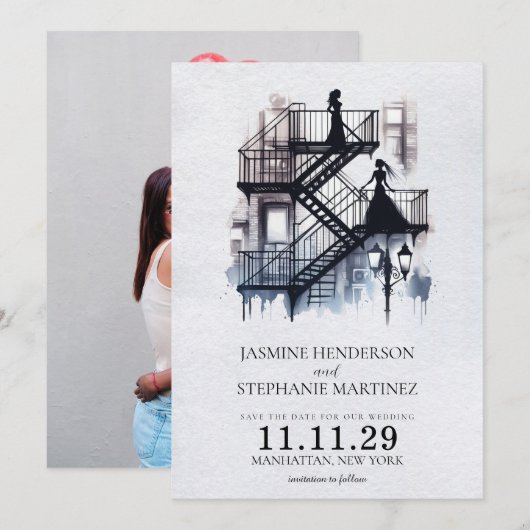 Romantische Vuurvlucht Bruiden Save The Date (Voorkant / Achterkant)