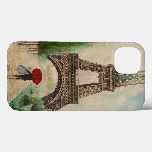 Romantische wandelaars in de Eiffeltoren Case-Mate iPhone Case (Achterkant (horizontaal))