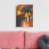 Romantische wandeling Autumn Canvas Muurkunst (Insitu (Woonkamer))