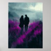 Romantische wandeling door Paarse velden in houtsk Poster (Voorkant)