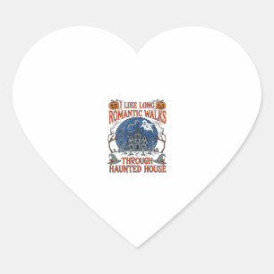 Romantische wandelingen door spookhuis spookpompoe hart sticker