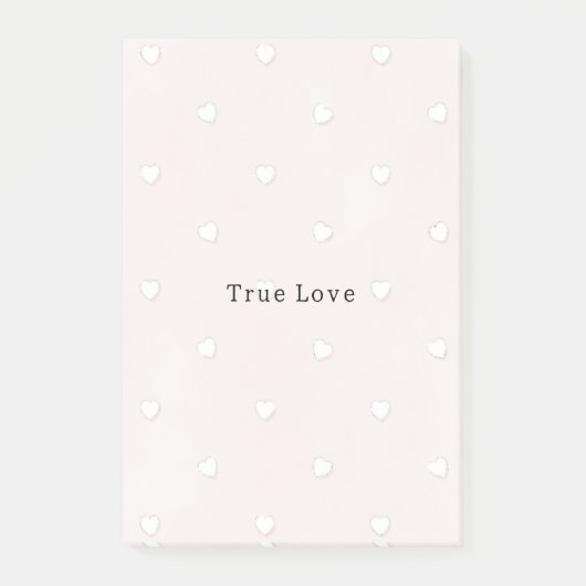 Romantische Ware Liefde Witte Harten Roze Valentij Post-it® Notes (Voorkant)