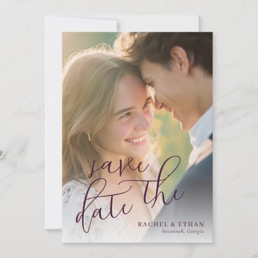 Romantische warme foto save the date (Voorkant)