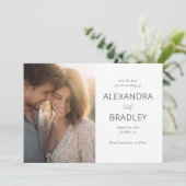 Romantische warme minimalistische foto save the date (Staand voorkant)
