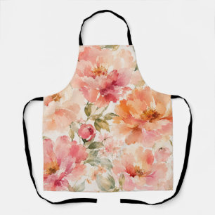 Romantische warme zomer watercolor bloesems schort