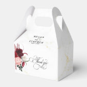 Romantische Water Kleur Bourgondië Floral Bruiloft Bedankdoosjes (Achterkant)