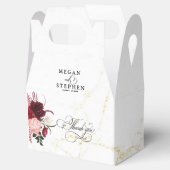 Romantische Water Kleur Bourgondië Floral Bruiloft Bedankdoosjes (Geopend)