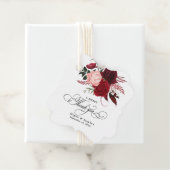 Romantische Water Kleur Bourgondië Floral Bruiloft Bedankjes Labels (In situ)