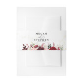 Romantische Water Kleur Bourgondië Floral Chic Bru Uitnodigingen Wikkel (Voorkant Voorbeeld)