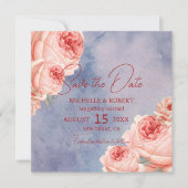 Romantische Watercolor Bloemen Bruiloft Save The D Kaart (Voorkant)
