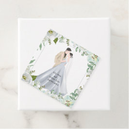 Romantische Watercolor Trouwdag Bedankjes Labels