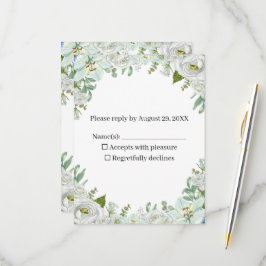 Romantische Watercolor Trouwdag RSVP Kaartje