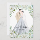 Romantische Watercolor Trouwdag Save The Date (Voorkant)