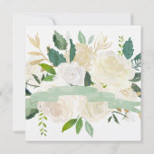 Romantische Watergekleurde Witte Rozen Repetitie Kaart (Achterkant)