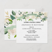 Romantische Watergekleurde Witte Rozen Repetitie Kaart (Voorkant / Achterkant)