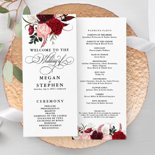 Romantische Waterkleur Bourgogne Bloemen Programma