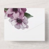 Romantische Waterverf Anemonen All In One Uitnodiging (Achterkant)