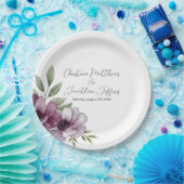 Romantische Waterverf Anemonen Papieren Bordje (Feest)