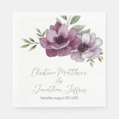 Romantische Waterverf Anemonen Servet (Voorkant)