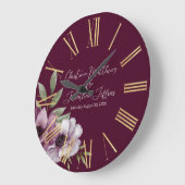 Romantische Waterverf Anemones op Merlot Grote Klok (Hoek)