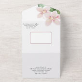 Romantische Waterverf Apple Blossom All In One Uitnodiging (Buitenkant)