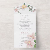 Romantische Waterverf Apple Blossom All In One Uitnodiging (Binnen)