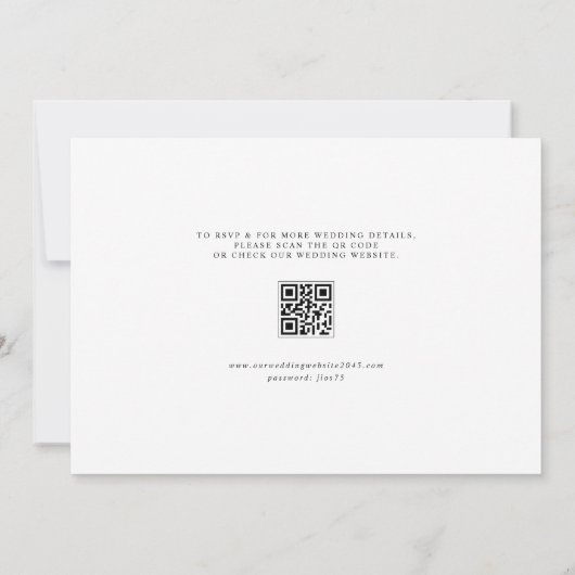 Romantische Waterverf Autumn Blooms Floral QR Code Save The Date (Achterkant)