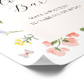 Romantische Waterverf Bloem Boeket Bar Teken Poster (Hoek)