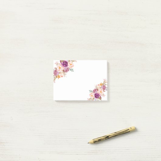 Romantische Waterverf Bloem, bohemisch Post-it® Notes (Op bureau)