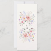 Romantische Waterverf Bloem Bruiloftsmenu Kaart (Achterkant)