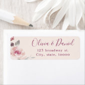 Romantische waterverf bloem terug etiket (Insitu)