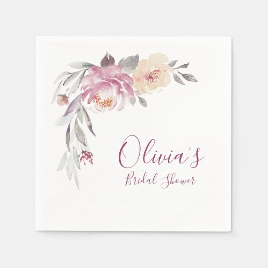 Romantische waterverf bloem vrijgezellenfeest servet (Voorkant)