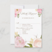 Romantische Waterverf bloemen Bindend RSVP III (Voorkant)