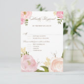 Romantische Waterverf bloemen Bindend RSVP III (Staand voorkant)