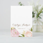 Romantische Waterverf Bloemen Bruiloft Place Card Kaart (Staand voorkant)