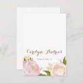 Romantische Waterverf Bloemen Bruiloft Place Card Kaart (Voorkant / Achterkant)