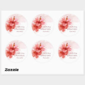 Romantische Waterverf bloemen bruiloft Ronde Sticker (Vel)
