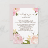 Romantische Waterverf Bloemen Bruiloft RSVP Kaart (Voorkant / Achterkant)