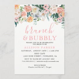 Romantische Waterverf Bloemen Brunch & Bubbels Kaa Kaart